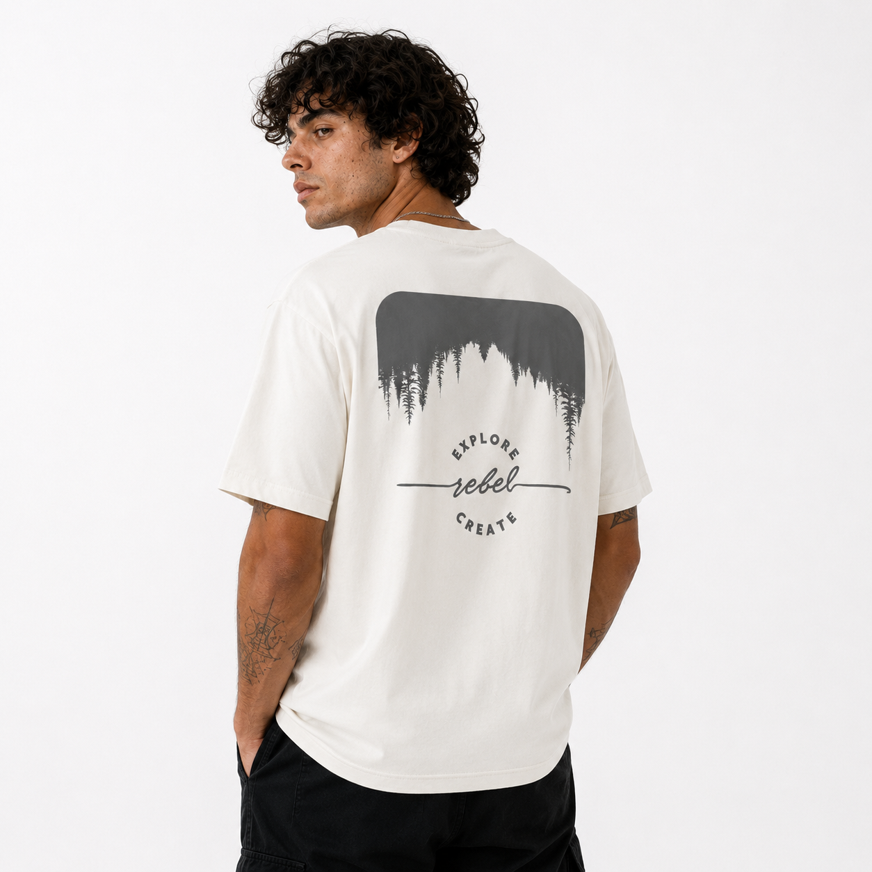 White Creator 001 Founder’s Edition tee with subtle tonal back graphic